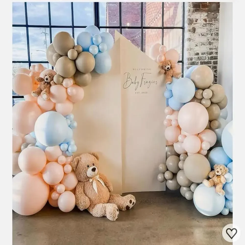 145Pcs Dusty Blue and Pink Balloons Garland Kit